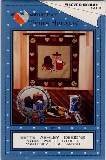 Applique & Hoop Art "I Love Chocolate" Pattern
