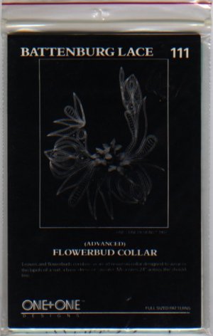 Battenburg Lace Pattern 111 Flowerbud Collar One+One Designs