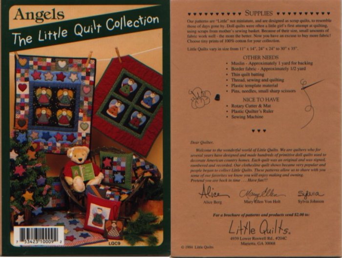 Angels The Little Quilt Collection Pattern LQC9