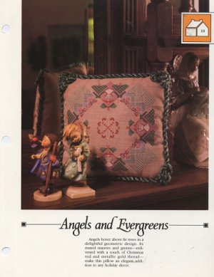 Vanessa Ann - Angels and Evergreens - Cross Stitch Pillow Chart