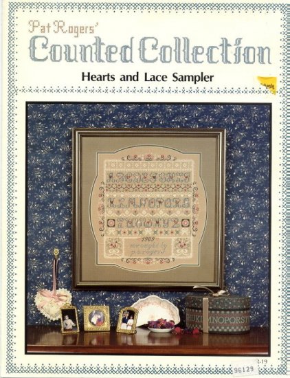 Pat Rogers Hearts and Lace Sampler Pattern Counted Collection PR-19