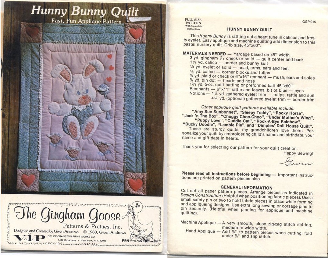 Hunny Bunny Quilt Pattern by The Gingham Goose