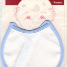 Counted Cross Stitch Baby Bib - 14 Ct Aida - with Blue edging