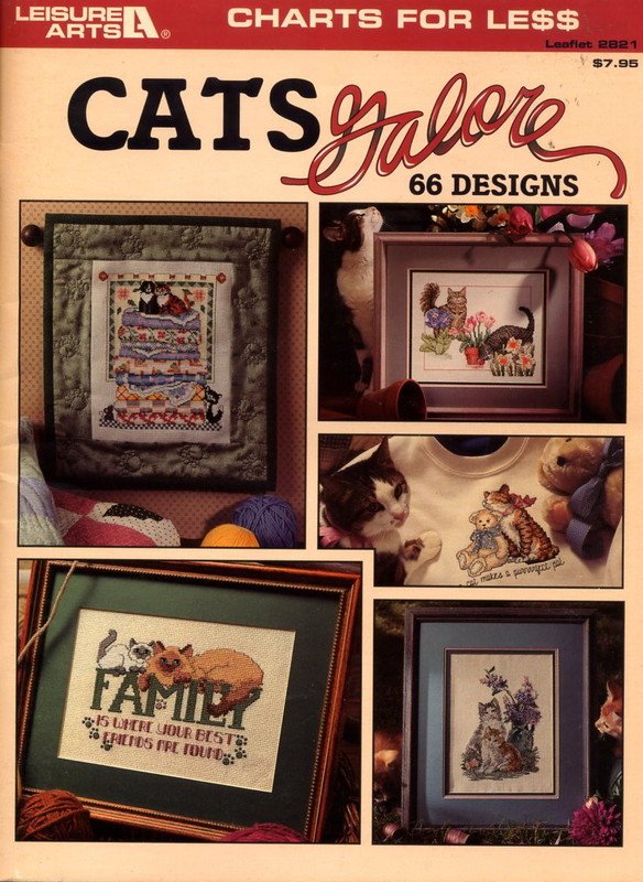 Cats Galore 66 Designs - Leisure Arts Cross Stitch Leaflet 2821