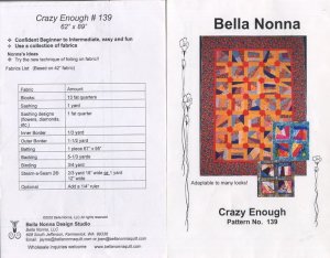 Crazy Enough - Bella Nonna Quilt Pattern No 139