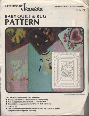 Baby Quilt & Rug Pattern - Heart - Patterns by Jeaneau No 74
