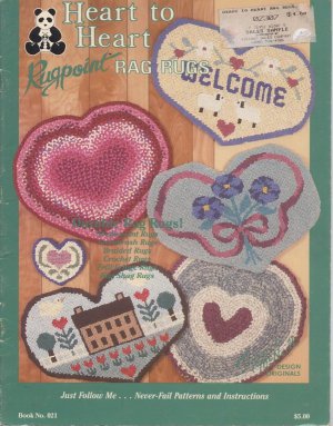 Heart to Heart Rugpoint Rag Rugs Leaflet Book No 021 by Design Originals