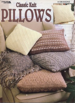 Classic Knit Pillows Pattern Book Leisure Arts 3180