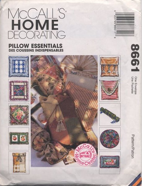 McCall's Home Decorating 8661 Pillow Essentials Pattern - uncut