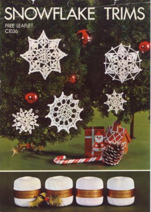 Snowflake Trims Crochet Leaflet Coats & Clarks Leaflet C.905