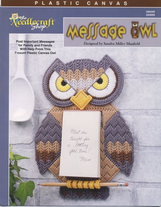 Plastic Canvas Message Owl Patterns The Needlecraft Shop