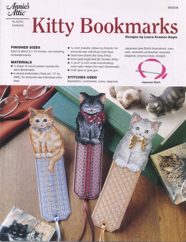 Plastic Canvas Kitty Bookmarks Annie's Attic 885008