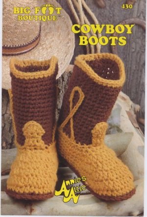 Free Crochet Pattern - Cowboy Christmas Boot Applique from the