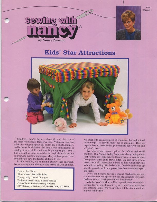 Sewing With Nancy - Kids' Star Attraction - #700 How to leaflet