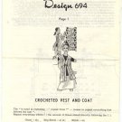 Design 694 Crocheted Vest and Coat Pattern