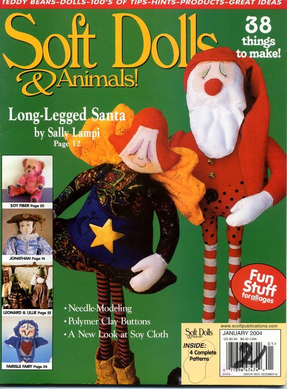 Soft Dolls & Animals! January 2004 cloth doll & animal patterns