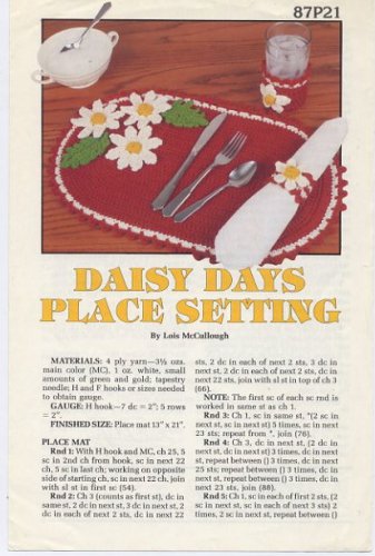 Annie's Attic Daisy Days Place Setting Crochet Pattern 87P21