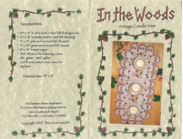 In the Woods Vintage Candle Mat Pattern - Barri Sue Gaudet - Uncut