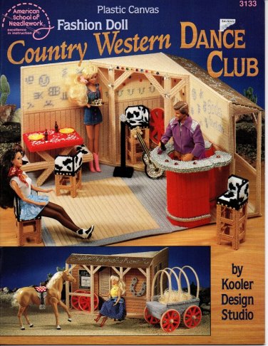 Plastic Canvas Fashion Doll Country Western Dance Club Book American School of Needlework No. 3133