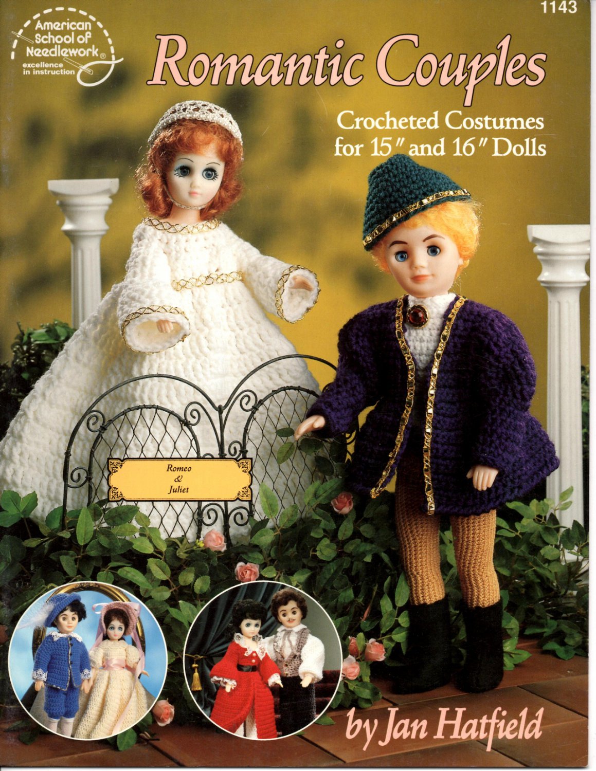Romantic Couples Crocheted Costumes for Dolls - American School of Needlework Crochet Book 1143