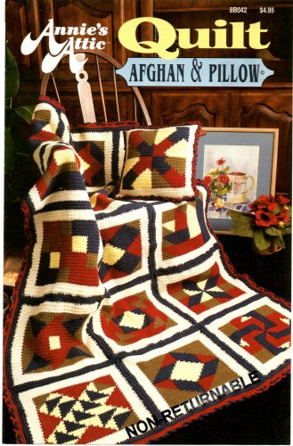 Annie's Attic Quilt Afghan & Pillow Crochet Pattern 8B042