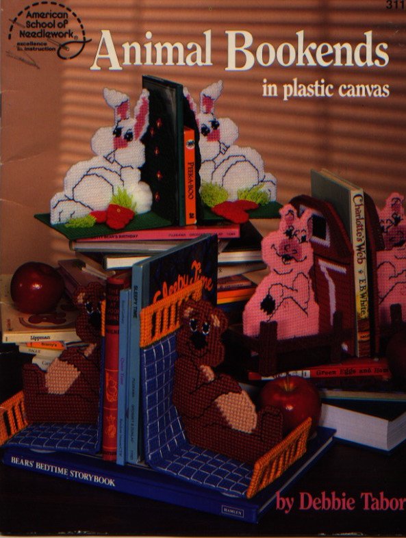 Animal Bookends in Plastic Canvas ASN 3116 - 6 patterns