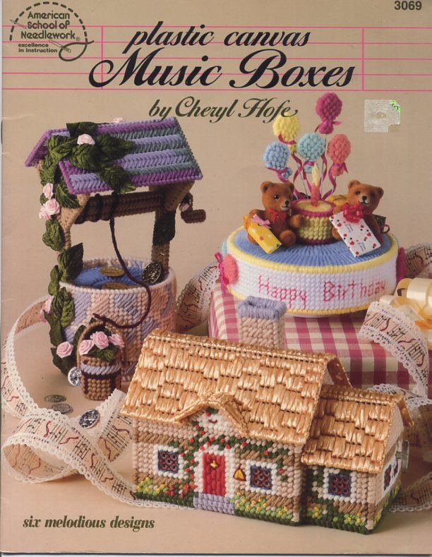Plastic Canvas Music Boxes Patterns American School of Needlework 3069