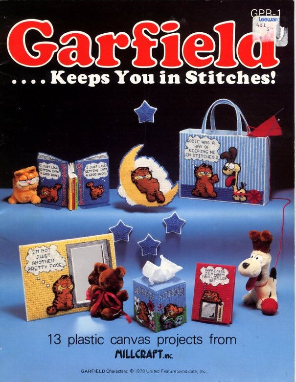 Garfield....Keeps You in Stitches! Millcraft Plastic Canvas Book GPB-1