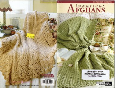 Luxurious Afgans - 4 Crochet Designs - Leisure Arts little books - 75104