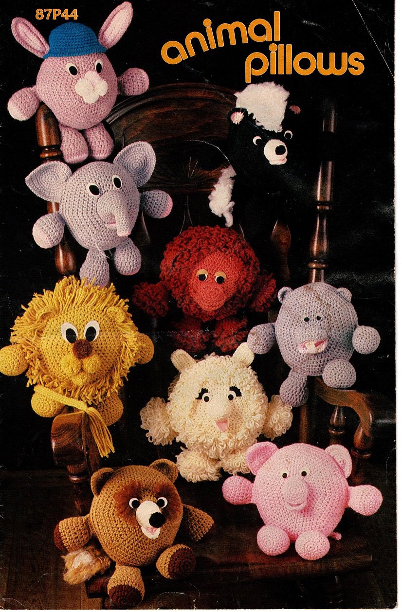 Annie's Attic Animal Pillows Crochet Pattern 87P44