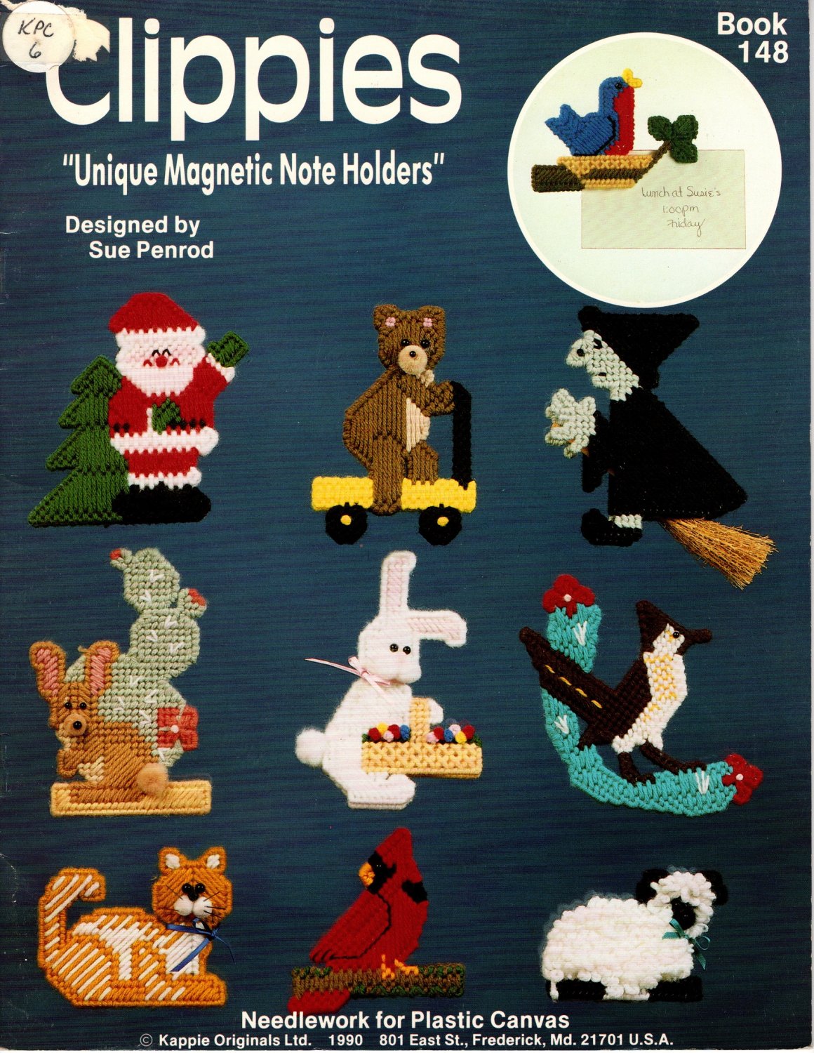 Clippies "Unique Magnetic Note Holders" Plastic Canvas Book 148 Kappie Originals