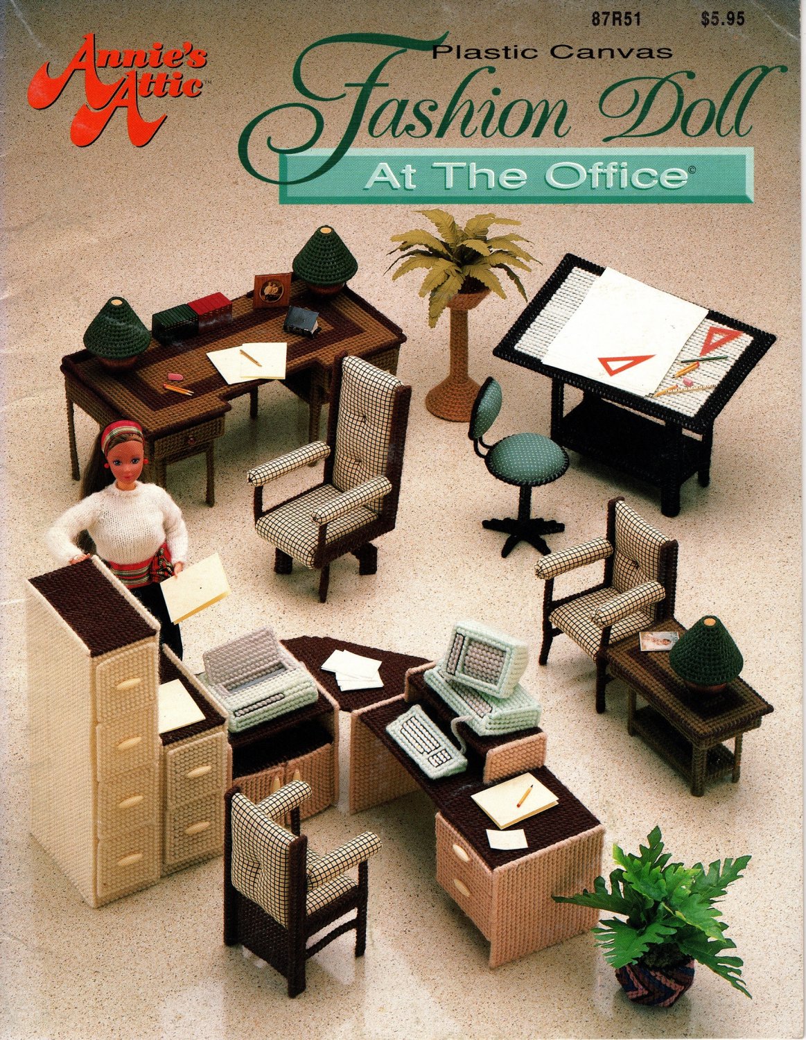 Plastic Canvas Fashion Doll At the Office Patterns Annie's Attic 87R51