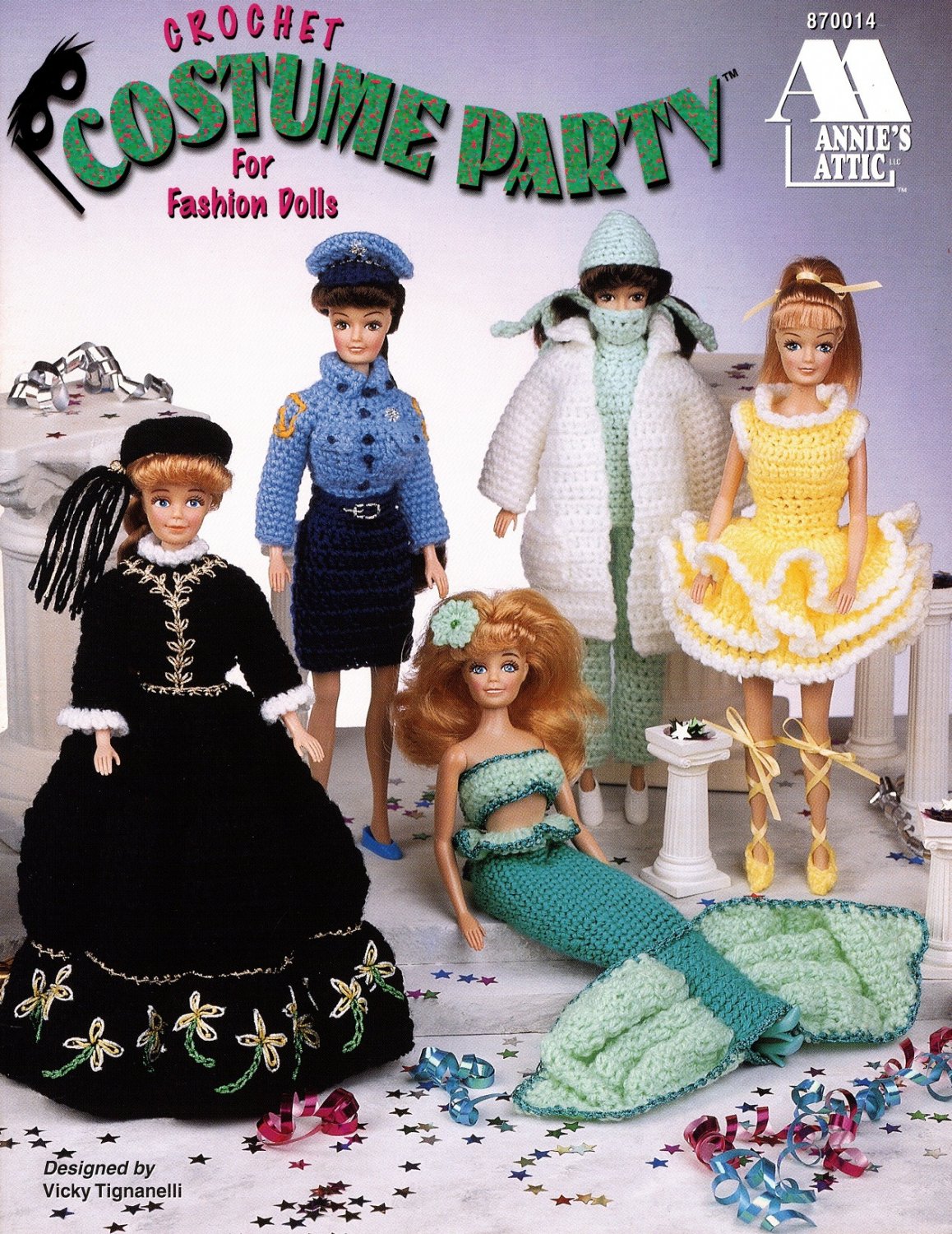 Annie's. Annie's Attic. Crochet Costume Party for Fashion Dolls patterns. Fashion Doll Folk Costumes Crochet Barbie and Ken Doll clothes pattern Annie's Attic. Book for Doll Crochet pattern.