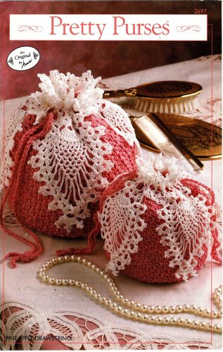 Annie's Attic Pretty Purses Pineapple Drawstring Crochet Pattern 2697