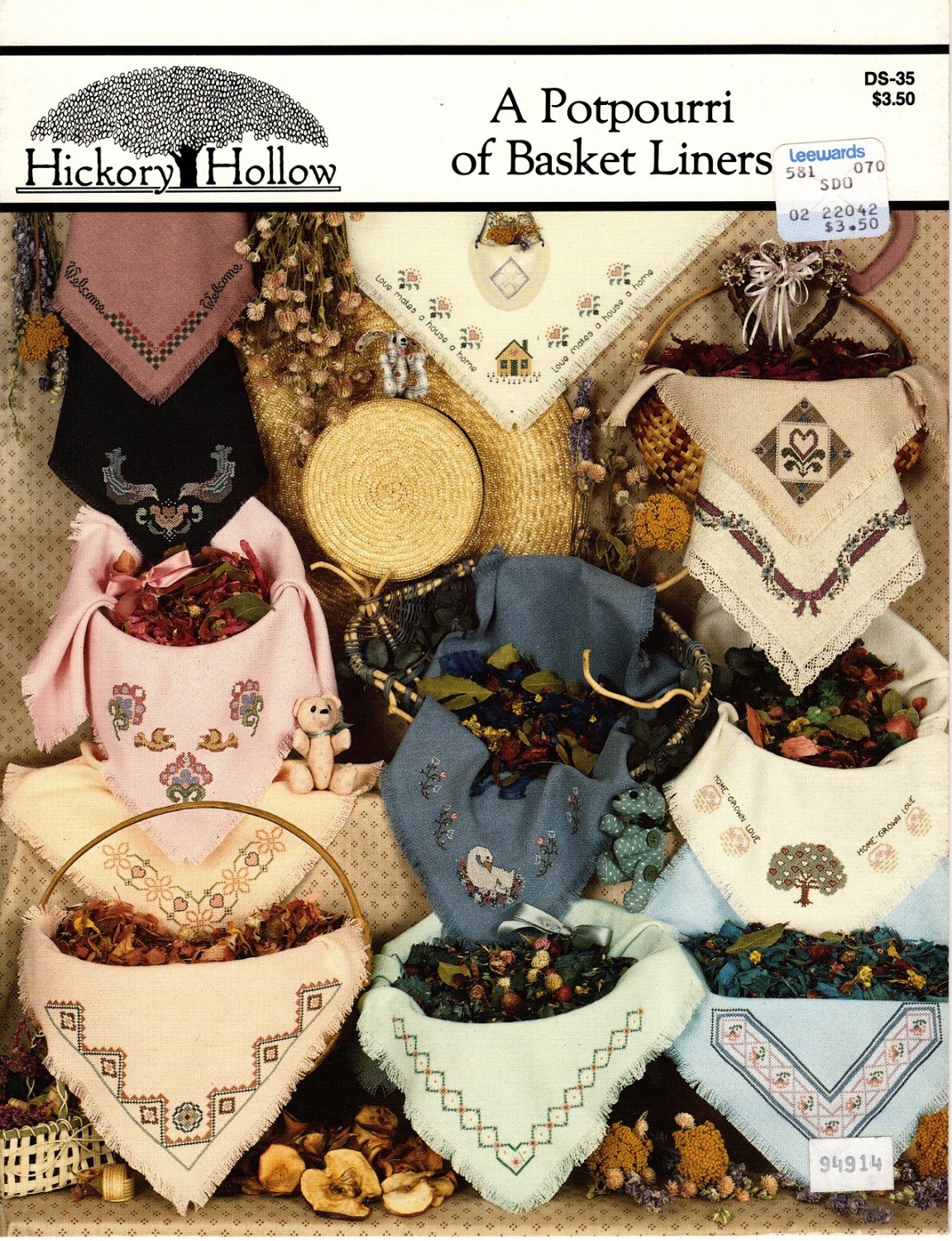 A Potpourri of Basket Liners Coss Stitch Patterns - Hickory Hollow DS-35