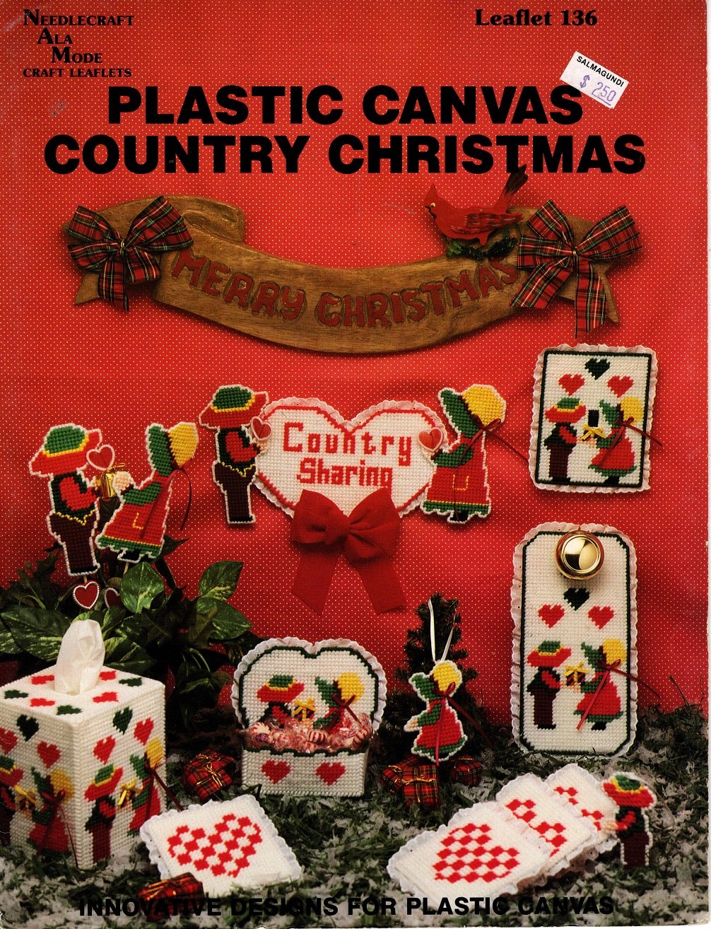 Plastic Canvas Country Christmas book - Needlecraft Ala Mode Leaflet 136