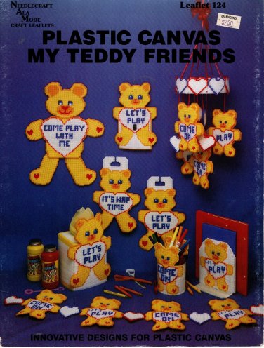 Plastic Canvas My Teddy Friends book - Needlecraft Ala Mode Leaflet 124