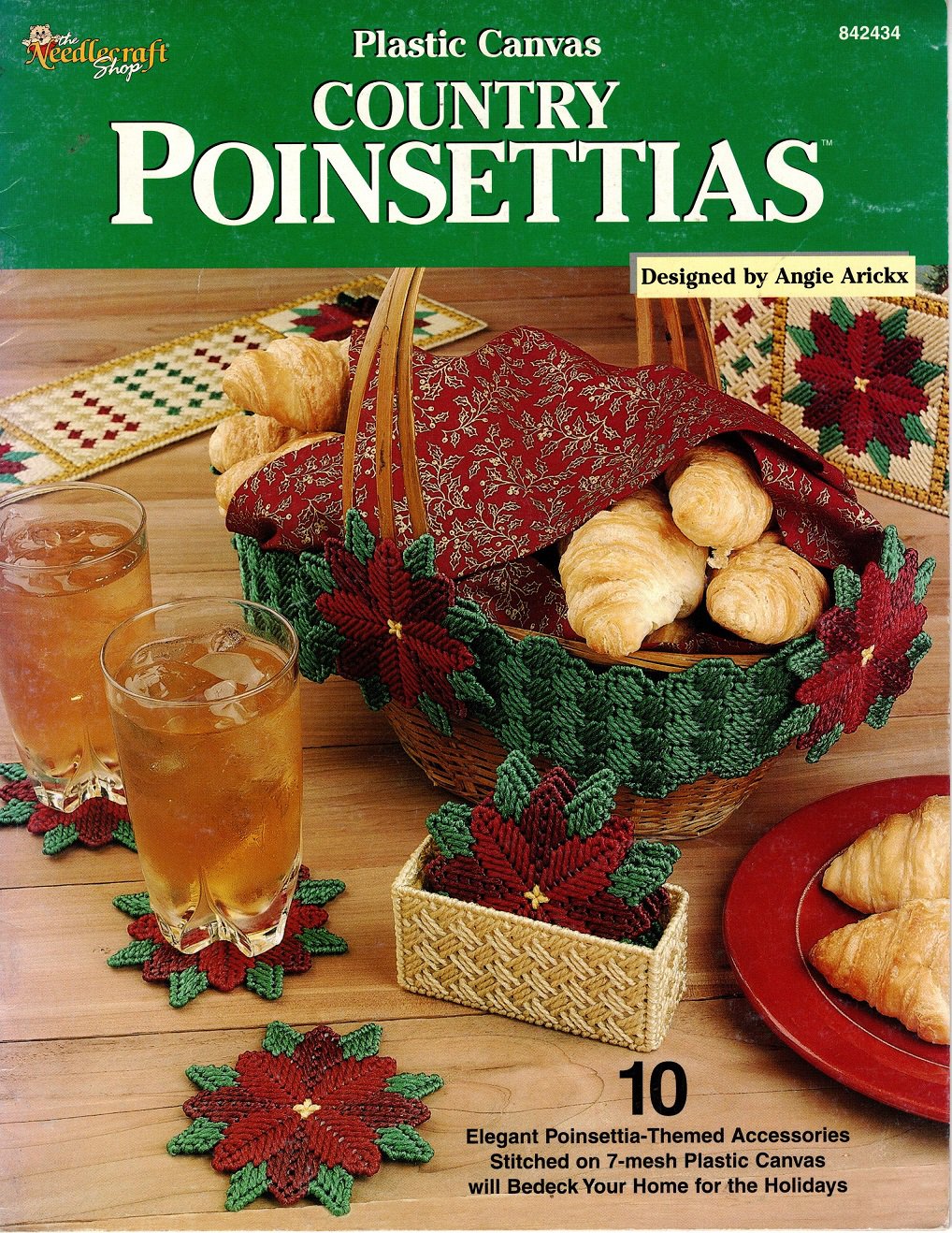 Plastic Canvas Country Poinsettias Patterns - The Needlecraft Shop 840434