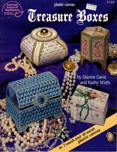 Plastic Canvas Treasure Boxes Pattern American School of Needlework 3124