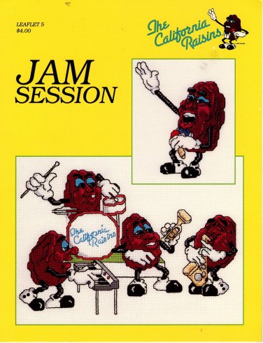 The California Raisins Jam Session Cross Stitch Pattern Leaflet 5