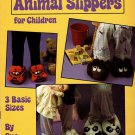 Crocheted Animal Slippers for Children Leisure Arts Leaflet 1070