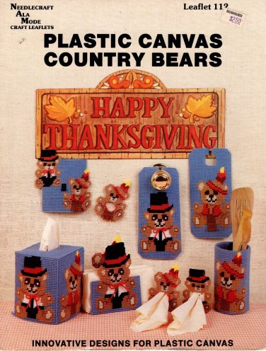 Plastic Canvas Country Bears Book - Needlecraft Ala Mode Leaflet 112