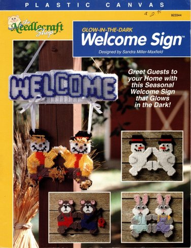 Plastic Canvas Glow-in-the-Dark Welcome Sign Pattern - The Needlecraft Shop 923344