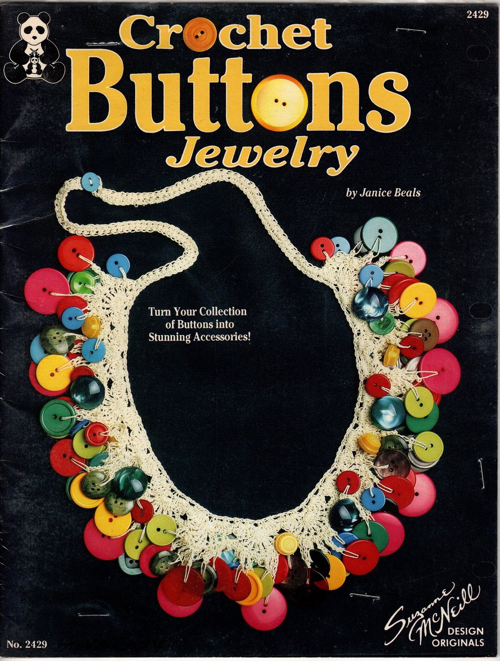 Crochet Buttons Jewelry Pattern Book Suzanne McNeill Design Originals 2429
