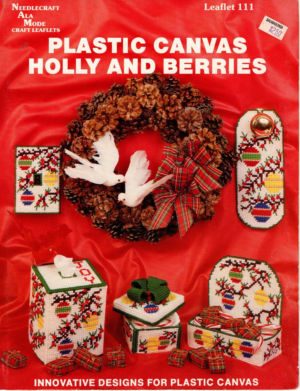 Plastic Canvas Holly and Berries Book - Needlecraft Ala Mode Leaflet 111