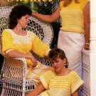 Annie's Attic Knit and Crochet Versions 3-in-1 Sweater Pattern 87T34