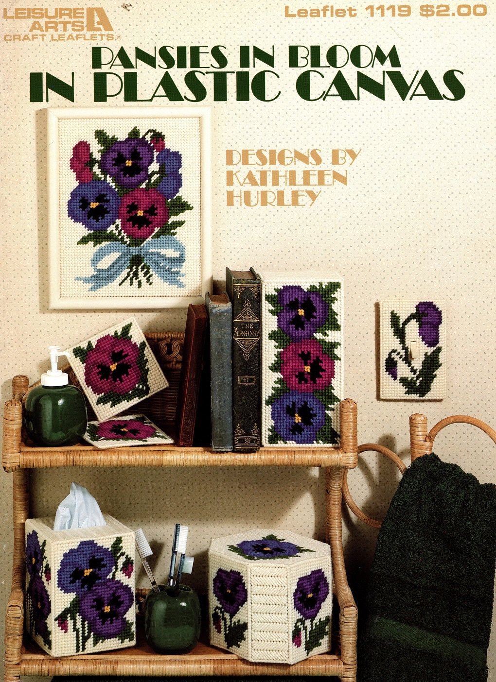 Pansies in Bloom in Plastic Canvas - Leisure Arts Leaflet 1119