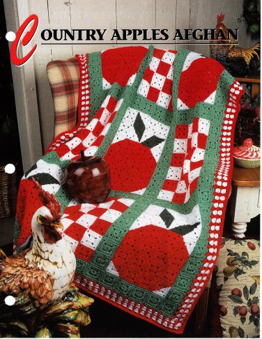 Annie's Crochet Quilt & Afghan Club Pattern Leaflet Country Apples Afghan QAC352-02