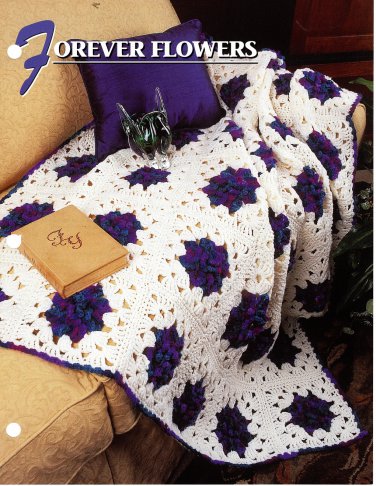 Annie's Crochet Quilt & Afghan Club Pattern Leaflet Forever Flowers QAC347-05
