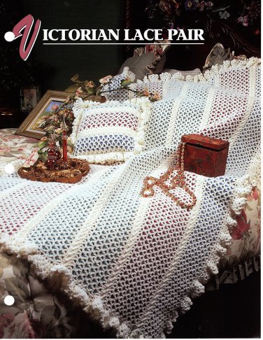 Annie's Crochet Quilt & Afghan Club Pattern Leaflet Victorian Lace Pair QAC349-05